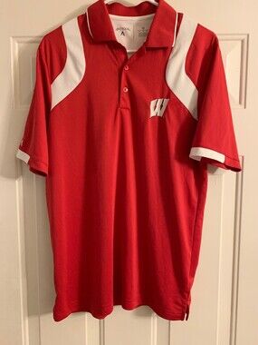 Wisconsin Badgers NCAA Antigua Golf Polo Shirt Size M Medium